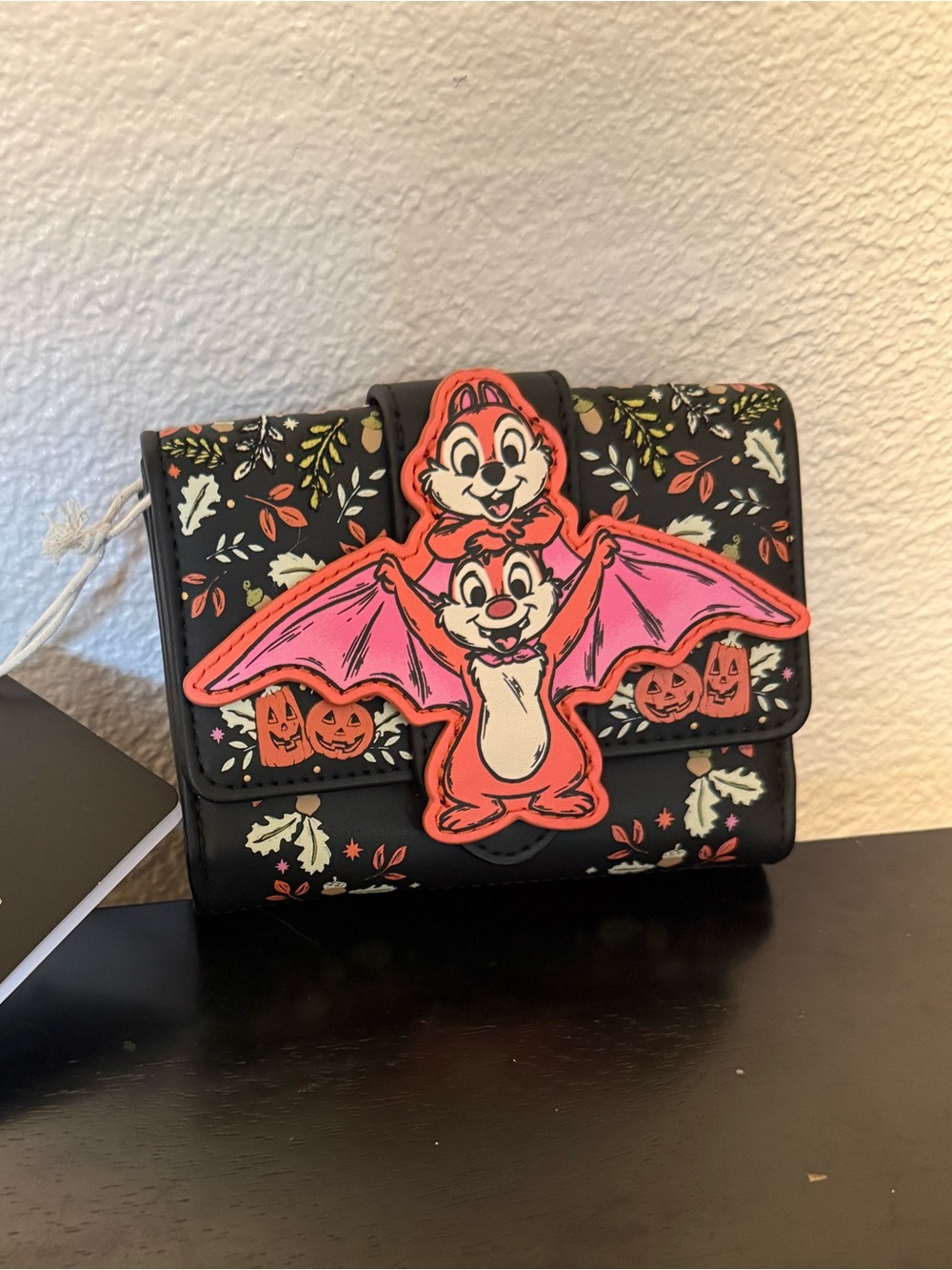 Loungefly Disney Chip & Dale Bat Flap Wallet NWT